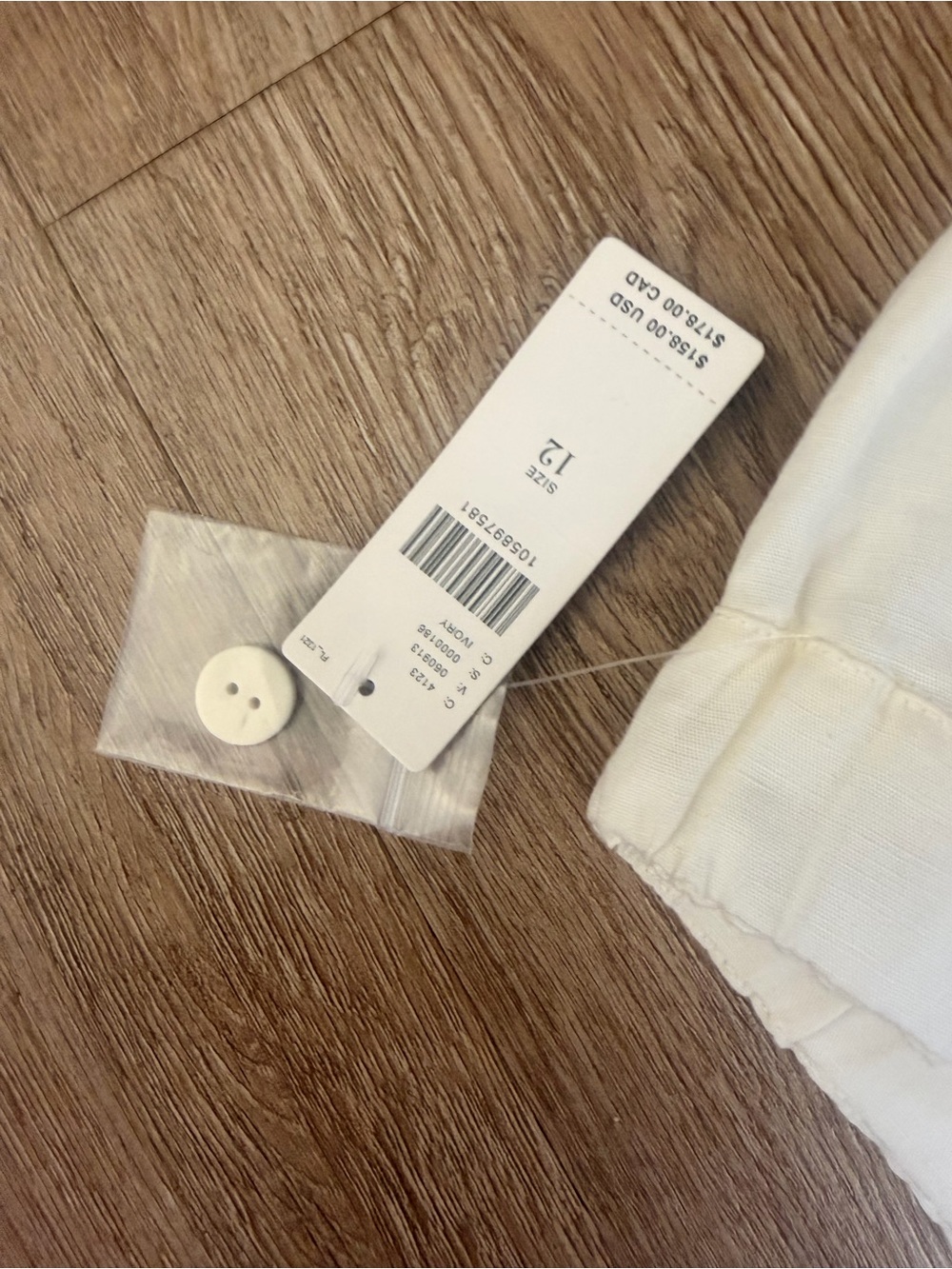 Anthropologie Garden Balloon Cream Wide-Leg Drawstring Hem Pants - Picture 6 of 7